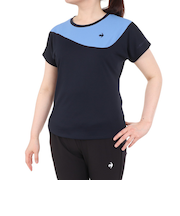 ルコックスポルティフ（lecoqsportif）テニスウェア レディース サンスクリーンゲームシャツ QTWXJA07 NV 速乾