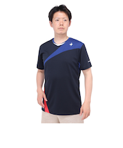 ルコックスポルティフ（lecoqsportif）テニスウェア 素材切替ゲームシャツ QTMXJA04 NV 速乾