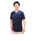 ルコックスポルティフ（lecoqsportif）テニスウェア 素材切替ゲームシャツ QTMXJA04 NV 速乾