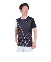 ルコックスポルティフ（lecoqsportif）テニスウェア サンスクリーングラフィックゲームシャツ QTMXJA90 BK 速乾