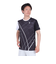 ルコックスポルティフ（lecoqsportif）テニスウェア サンスクリーングラフィックゲームシャツ QTMXJA90 BK 速乾