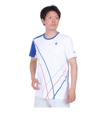 ルコックスポルティフ（lecoqsportif）テニスウェア サンスクリーングラフィックゲームシャツ QTMXJA90 WH 速乾
