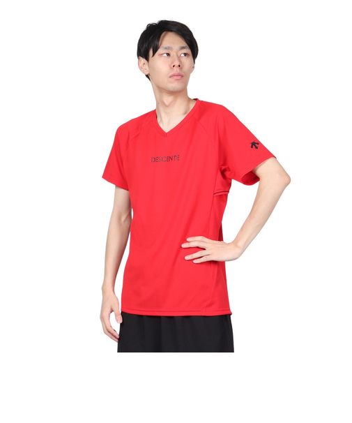 デサント（DESCENTE）バレーボールウェア 半袖バレーボールシャツ DVUXJA50 RED 速乾