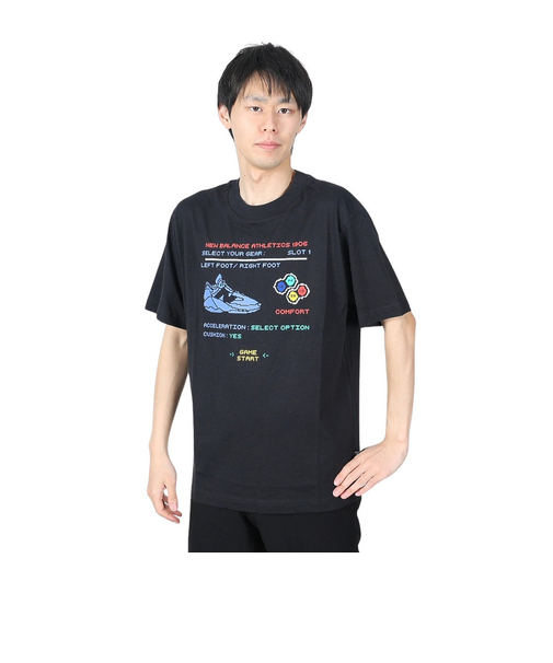 ニューバランス（new balance）バスケットボールウェア Hoops Gamer Pack グラフィック半袖Tシャツ MT41603BK