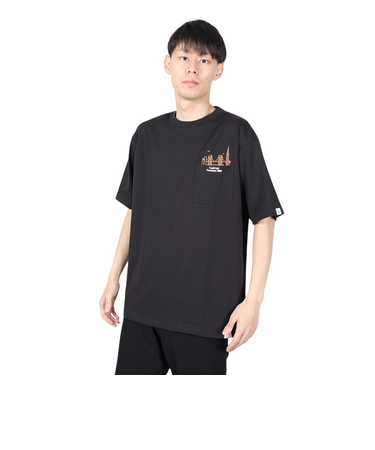 ヤックパック（YAK PAK）ブルックリン デザイン ポケット付き 半袖Tシャツ 4510002-01 BLK