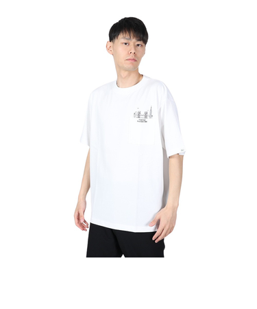 ヤックパック（YAK PAK）ブルックリン デザイン ポケット付き 半袖Tシャツ 4510002-07 WHT