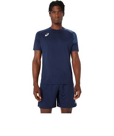 アシックス（ASICS）バレーボールウェア ドライプリント半袖シャツ 2053A160.400 速乾