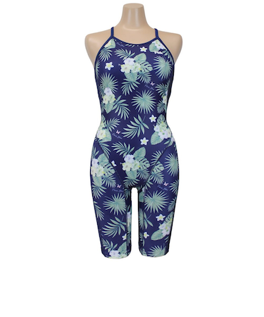 フィットネス水着 レディース 水泳 H-バックオールインワン Flowers Bloom TROPICAL RA RA124-STROPP NVGN