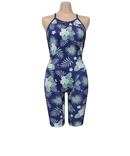 フィットネス水着 レディース 水泳 H-バックオールインワン Flowers Bloom TROPICAL RA RA124-STROPP NVGN