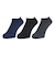 クー（Coo.）消臭ショート丈ソックス 3足組 NVYCGYBLK 894NN3OK0078