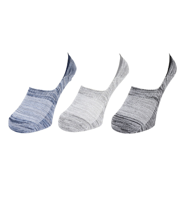 クー（Coo.）接触冷感 カバーソックス 3足組 GRYNVYBLK 894NN3OK0038