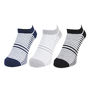 クー(Coo.)接触冷感 ショート丈ソックス 3足組 GRYNVYBLK 894NN3OK0053