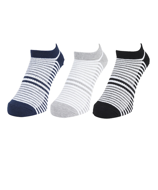 クー（Coo.）接触冷感 ショート丈ソックス 3足組 GRYNVYBLK 894NN3OK0053