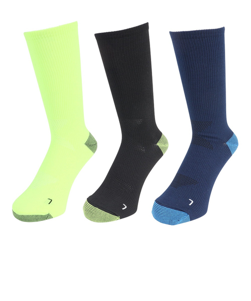 ストロングクルーソックス 3足組 YELNVYLIME SK3F0004-WA894-GROK