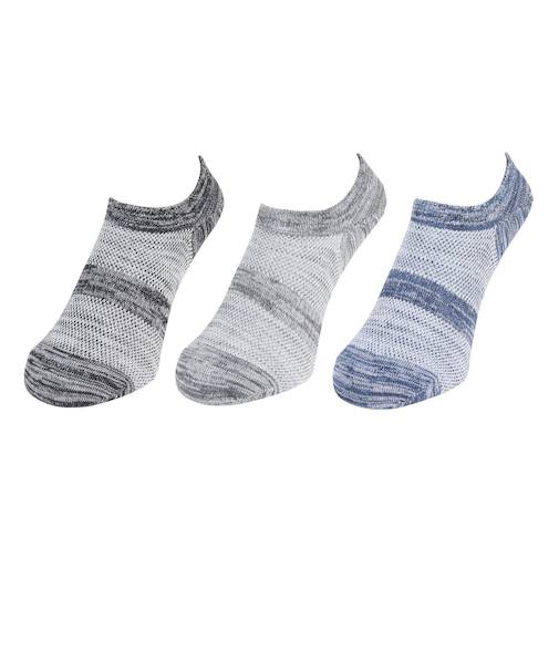 クー（Coo.）接触冷感 スニイン スニーカーインソックス 3足組 GRYNVYBLK 894NN3OK0039