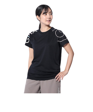 ドライプラス プリントメッシュ Tシャツ CT4S0056-TR864-GRCD BLK
