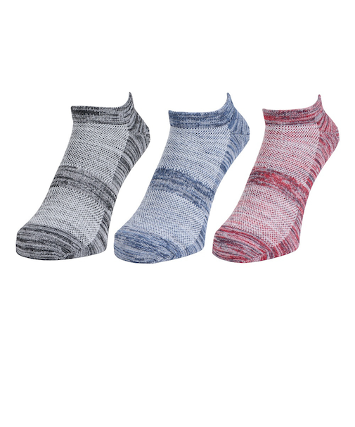 クー（Coo.）接触冷感 ショートソックス 3足組 REDNVYBLK 894NN3OK0050