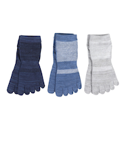 クー(Coo.)接触冷感 5本指ソックス 3足組 GRYBLUNVY 894NN3OK0057