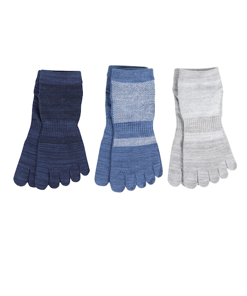 クー（Coo.）接触冷感 5本指ソックス 3足組 GRYBLUNVY 894NN3OK0057