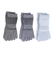 クー(Coo.)接触冷感 5本指ソックス 3足組 GRYNVYBLK 895NN3OK0034