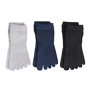 クー(Coo.)消臭5本指ソックス 3足組 GRYNVYBLK 895NN3OK0072