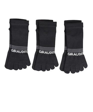 デオ5本指ソックス 3足組 BLK SK4S0219-WA894-GRYW