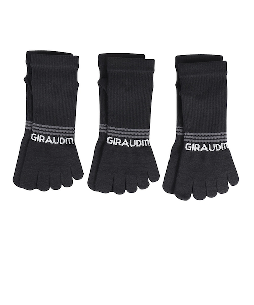 デオ5本指ソックス 3足組 BLK SK4S0219-WA894-GRYW