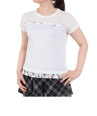 バボラ（BABOLAT）テニスウェア レディース PURE ショートスリーブ シャツ BWP4523 WH00