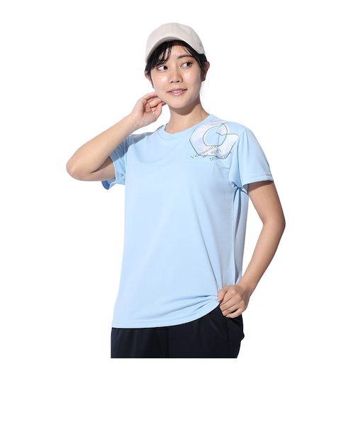 ドライプラス プリント メッシュ Tシャツ CT4S0054-TR864-GRCD LBLU