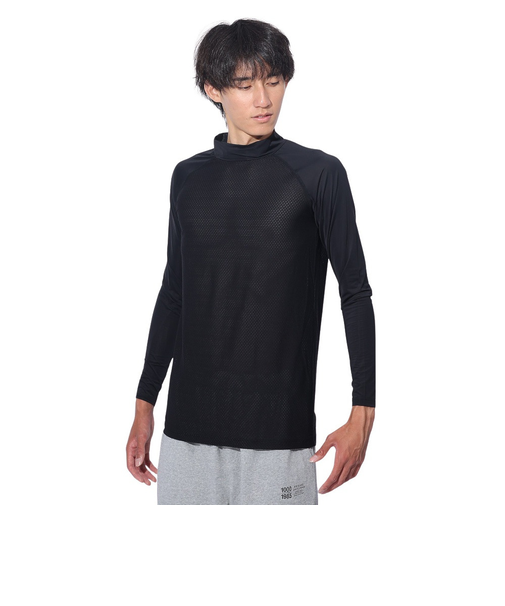 クー（Coo.）ドライプラス メッシュ ハイネック 長袖アンダーシャツ 891CO4GC0014 BLK 吸汗 速乾