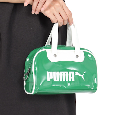 プーマ（PUMA）ハンドバッグ CLASSICS MINI グリップ 小型ボストンバッグ 緑 2.5L 09106302 ミニバッグ 手持ち 手提げ