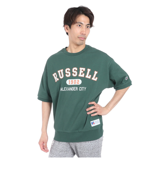 ラッセル（RUSSELL）16/-OEカレッジ スウエット 半袖Tシャツ RBM24S0012 DGRN