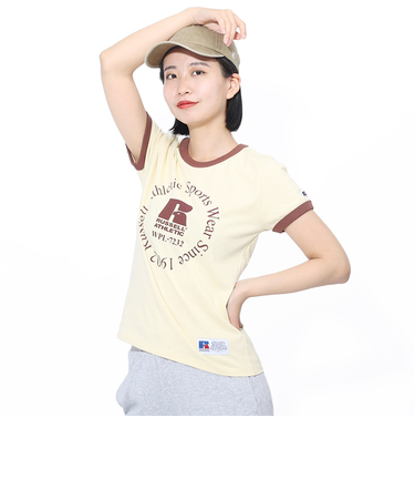 ラッセル（RUSSELL）16/-OE REGリンガー 半袖Tシャツ RBL24S1003 CRM