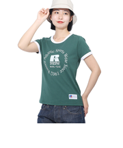 ラッセル（RUSSELL）16/-OE REGリンガー 半袖Tシャツ RBL24S1003 DGRN