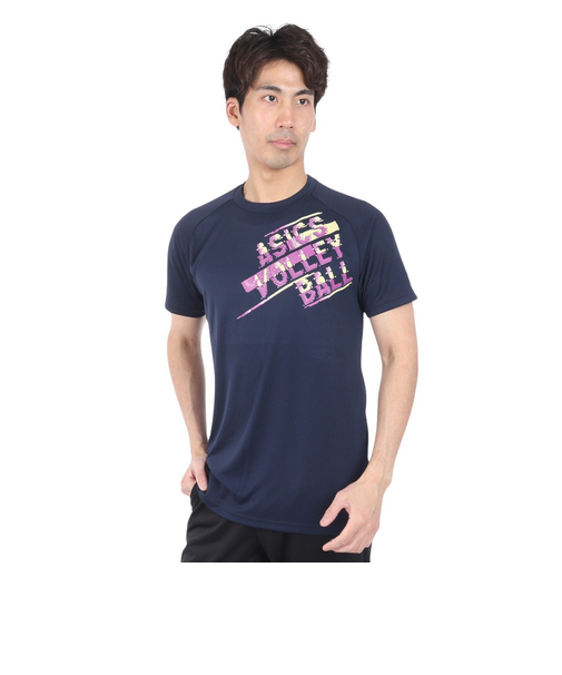 アシックス（ASICS）バレーボールウェア プリント半袖Tシャツ 2053A161.400