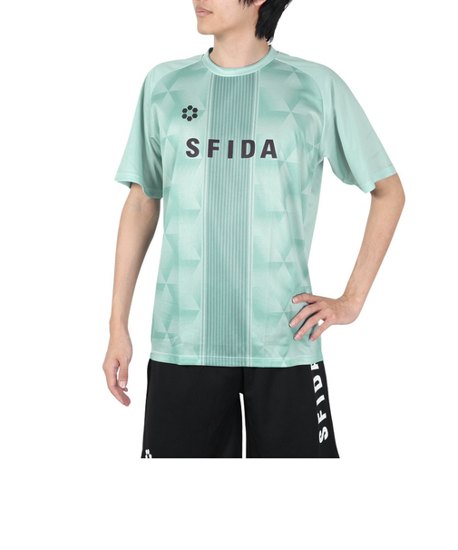 スフィーダ（SFIDA）サッカー フットサルウェア プラクティスシャツ センターストライプ SA-24X30 BLU HZ/GRY