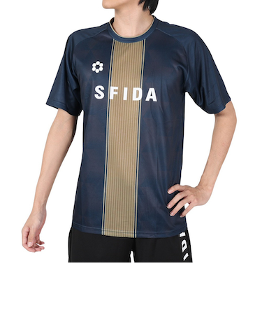 スフィーダ（SFIDA）サッカー フットサルウェア プラクティスシャツ センターストライプ SA-24X30 NVY/ST GRN