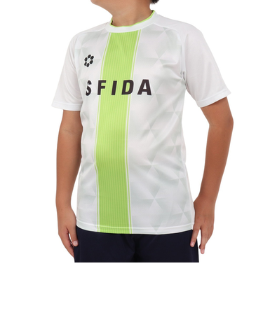 スフィーダ（SFIDA）サッカー フットサルウェア ジュニア プラクティスシャツ センターストライプ SA-24X30JR WHT/AD LIM