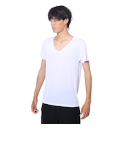 クー（Coo.）ドライプラスクール 半袖Vネックシャツ 891CO4GC0007 WHT 冷感