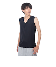 クー(Coo.)ドライプラスクール Vネックノースリーブシャツ 891CO4GC0008 BLK 冷感 黒