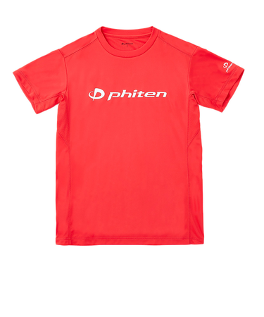 ファイテン（PHITEN）バレーボール 半袖 RUKUシャツ レッド 白文字 3124JG57900