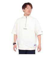 ラッセル（RUSSELL）16/-OE ハーフジップ 半袖スウェットシャツ RBM24S0011 IVR