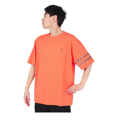ハーレー（HURLEY）ラッシュガード ファントム オーバーサイズド レオパード ブロック パーティー半袖Tシャツ MUT2411002-CML