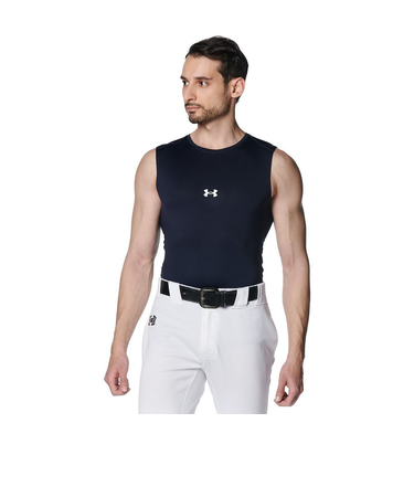 アンダーアーマー（UNDER ARMOUR）野球 ヒートギアアーマー コンプレッション スリーブレス クルーネック アンダーシャツ 1384730 410 速…