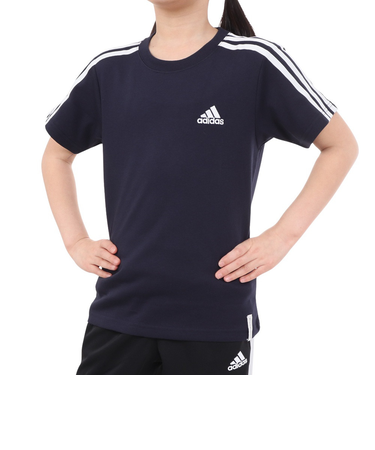 アディダス（adidas）キッズ エッセンシャルズ プラス レギュラーフィット スリーストライプス 半袖Tシャツ KWF30-JE1697
