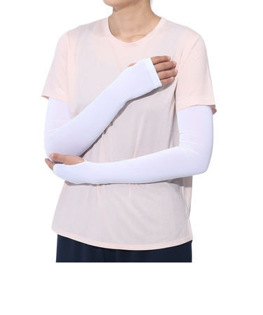 クー（Coo.）ドライプラスクール 指穴付きロング アームカバー 892CO4GC0021 WHT 冷感