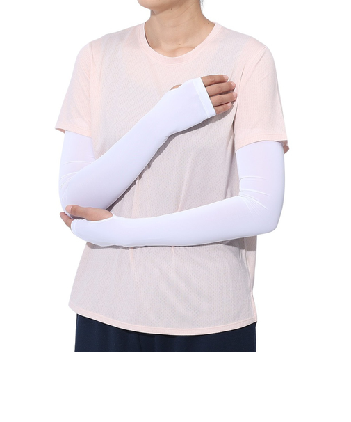 クー（Coo.）ドライプラスクール 指穴付きロング アームカバー 892CO4GC0021 WHT 冷感