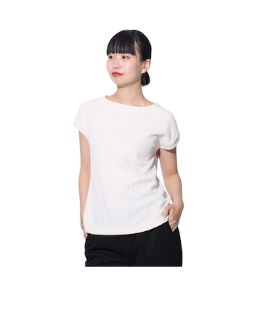 エルケクス（ELKEX）F/S WAFFLE BOAT NECK 半袖Tシャツ EKL4S10017 OWHT