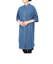 WHEART（WHEART）デニムシャツワンピース W-6034 IBLU