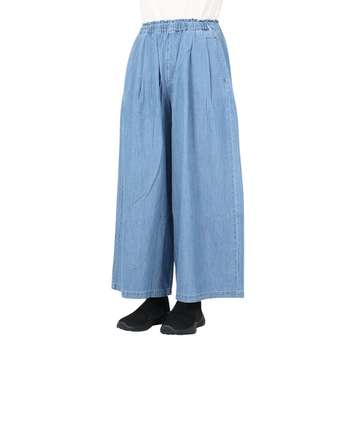 メランジデニムワイドパンツ n-6043 LBLU